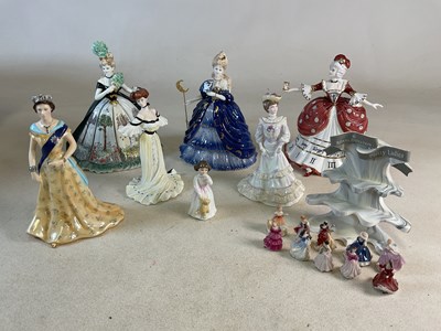 Lot 170 - COALPORT; a group of figures of ladies, height...