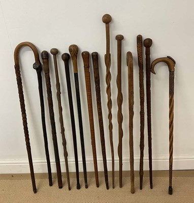 Lot 6 - A good collection of walking sticks and...
