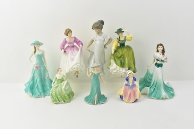 Lot 89 - Eight porcelain figures comprising three Royal...