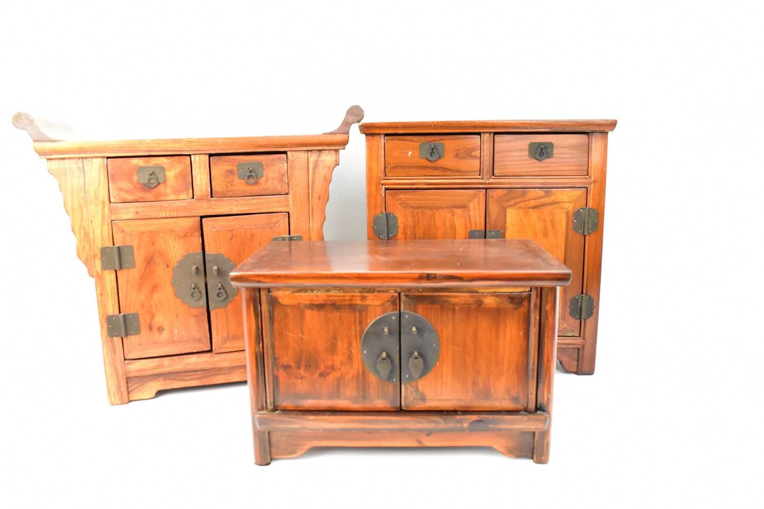 Lot 3 - Three small Chinese cabinets comprising one in...