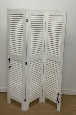 Lot 396 - A three section room divider, height 170cm,...