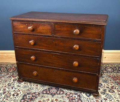 Lot 2869 - A 19th century mahogany chest, of two short...