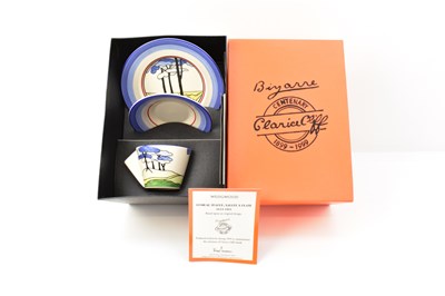 Lot 137 - WEDGWOOD; a conical teacup, saucer and plate...