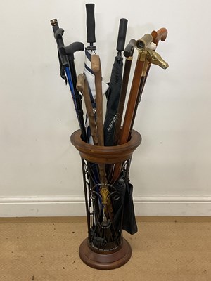 Lot 9 - A decorative umbrella stand, height 59cm,...