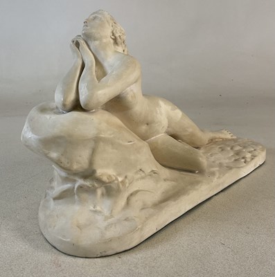 Lot 175 - A plaster Art Deco nude woman in the recumbent...