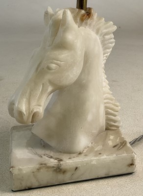 Lot 35 - An alabaster horse's head converted into a...