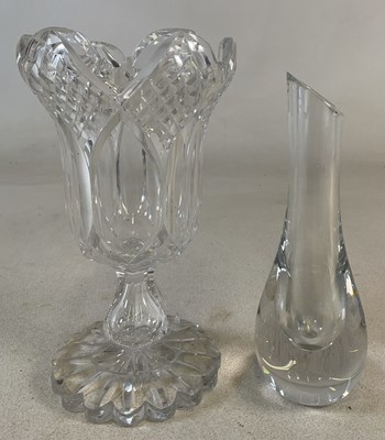 Lot 227 - LEADBETTER; a cut glass vase, height 27cm,...