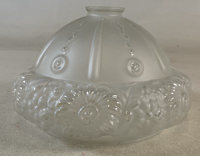 Lot 336 - A large glass opaque lamp shade with floral...