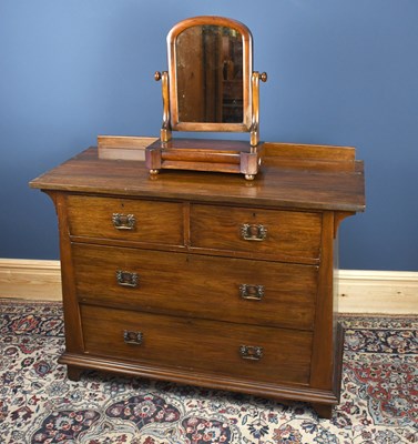 Lot 2923 - An Edwardian stained pine chest of two short...