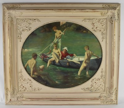 Lot 112 - IN THE MANNER OF HENRY SCOTT TUKE; oil on...