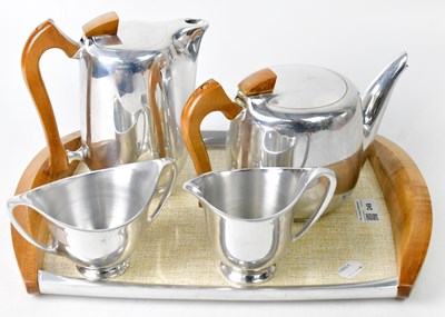 Lot 249 - PICQUOT WARE; a vintage teapot, coffee pot and...