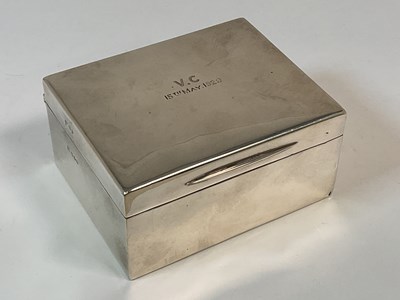 Lot 491 - A George V hallmarked silver cigarette box of...