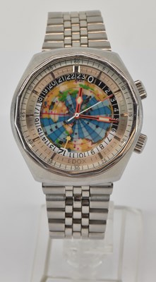 Lot 641 - EDOX; a vintage gentleman's stainless steel...