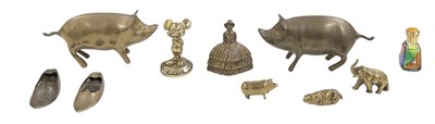 Lot 337 - A small quantity of brassware including a Walt...