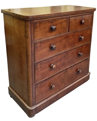 Lot 37 - A Victorian mahogany chest of two short over...
