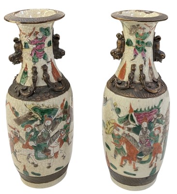 Lot 400 - A pair of early 20th century Chinese crackle...