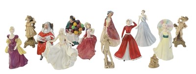 Lot 349 - ROYAL DOULTON; eight porcelain figures...