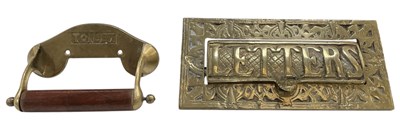 Lot 249 - A 19th century brass letter box, with hinged...