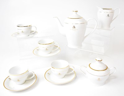 Lot 173 - A white porcelain gilt-heightened tea service...