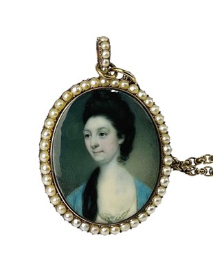 Lot 793 - RICHARD CROSSE (1742-1810); an oval portrait...