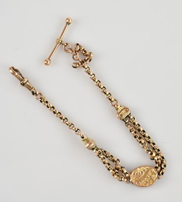 Lot 646 - A Victorian lady's 9ct gold pocket watch chain,...