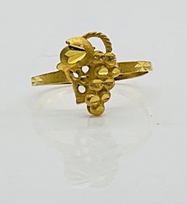 Lot 832 - A yellow metal ring, stamped '916', size R,...