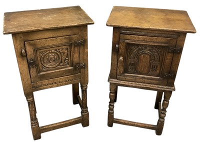 Lot 35 - A reproduction 18th century style oak pot...