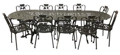 Lot 82 - A large modern black painted aluminum oval...