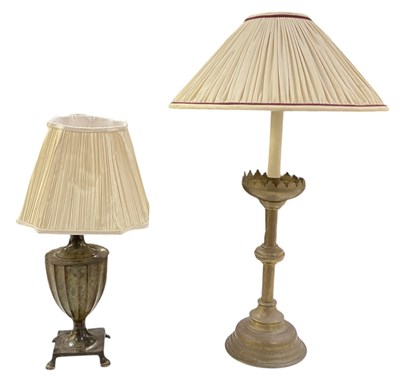 Lot 77 - A late Victorian Gothic Revival style brass...