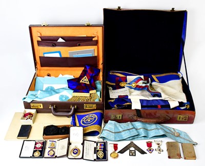 Lot 646 - Two briefcases containing a collection of...