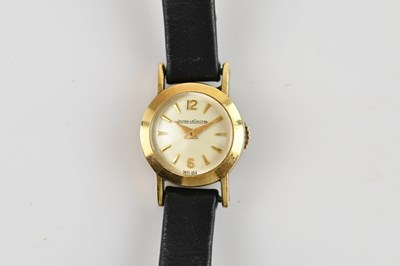 Lot 654 - JAEGER-LECOULTRE; a lady's 9ct gold wristwatch,...