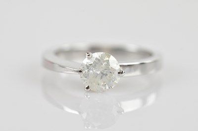 Lot 481 - An 18ct white gold diamond solitaire ring, the...