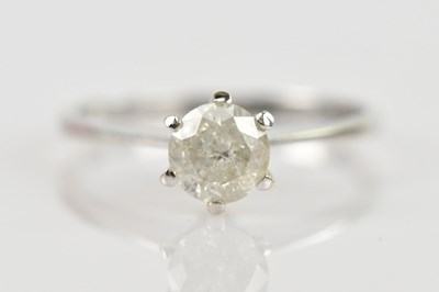 Lot 489 - An 18ct white gold diamond solitaire ring, the...