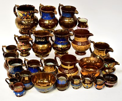 Lot 189 - A quantity of copper lustre jugs.