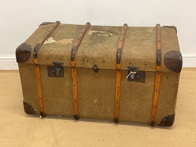 Lot 183 - An early 20th century canvas covered travel...