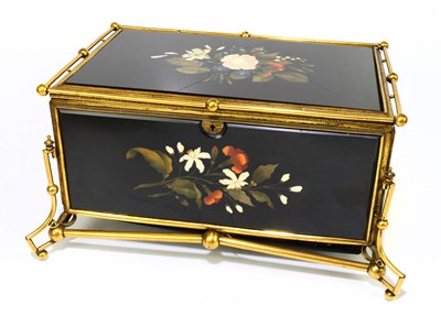 Lot 83 - A fine 19th century Pietra Dura gilt metal...