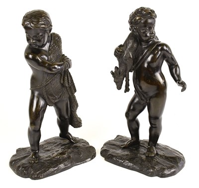 Lot 297 - A large pair of late 19th century bronze...