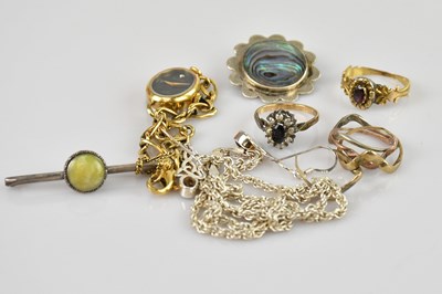 Lot 460 - Three 9ct gold interlocking wishbone rings, a...