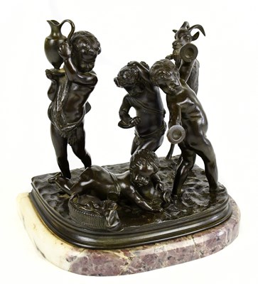 Lot 299 - A late 19th century bronze figure group...