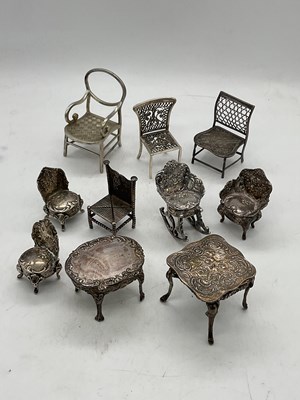 Lot 480 - A hallmarked miniature silver table, Chester...