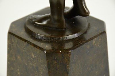 Lot 303 - H. S. MCHEN; an Art Deco bronze figure of a...