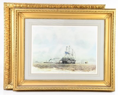 Lot 1027 - Two decorative gilt framed prints, 'HMS Conway'...