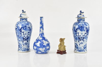 Lot 1539 - Two late 19th century Chinese porcelain blue...