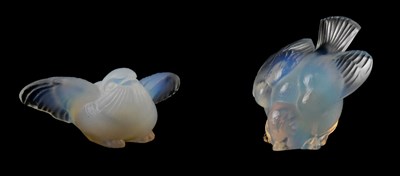 Lot 118 - SABINO; two opalescent glass models of birds,...