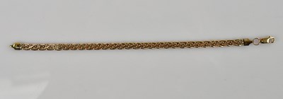 Lot 572 - A 9ct rose gold woven link bracelet, with...