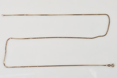 Lot 539 - A 9ct gold dainty flat link necklace, length...
