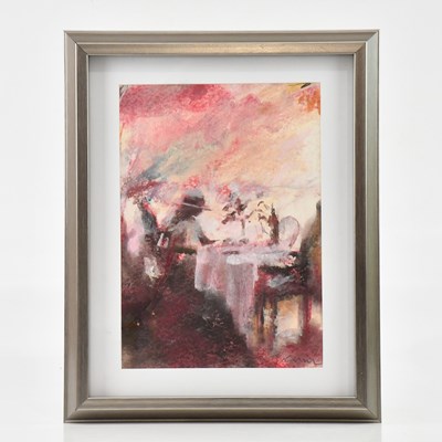 Lot 115 - MARC GRIMSHAW (b. 1957); pastel, girl seated...