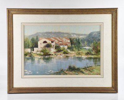 Lot 84 - JAMES LONGUEVILLE (b. 1942); pastel, 'By the...