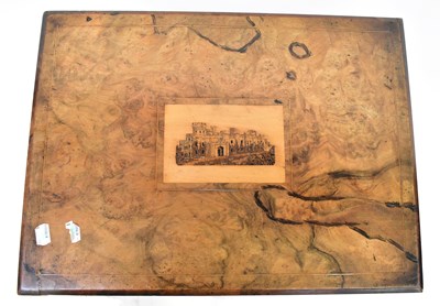 Lot 6 - A Victorian walnut sewing table, the top with...