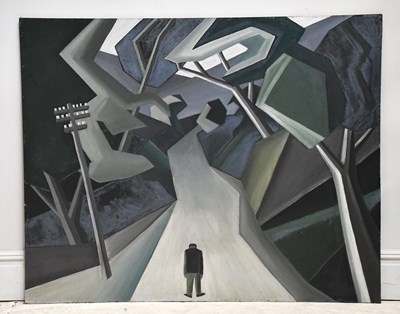 Lot 143 - MARY GASKELL (MAJOR); oil on board, 'The Road',...